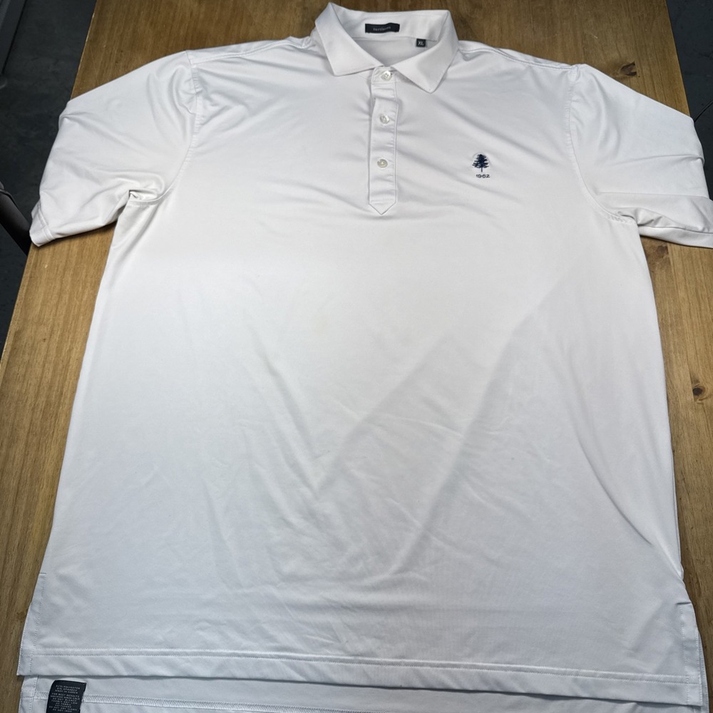 Turtleson Short Sleeve Golf Polo Shirt Mens XL Solid White Logo Casual - Picture 2 of 8